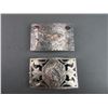 Image 2 : 2 Sterling Marked Mexican Belt Buckles- Both Are Marked .925- 3.25" X 2"