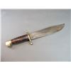 Image 2 : Large Leather Handled Clip Point Bowie Knife- 10.75" Blade- 5" Handle