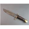 Image 3 : Large Leather Handled Clip Point Bowie Knife- 10.75" Blade- 5" Handle