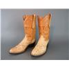 Image 1 : Cowboy Boots With Sea Turtle Lowers And Pulls- Very Fine Stitching- Marked DT On Uppers- 10.5"L- Unk