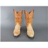 Image 2 : Cowboy Boots With Sea Turtle Lowers And Pulls- Very Fine Stitching- Marked DT On Uppers- 10.5"L- Unk