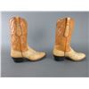 Image 3 : Cowboy Boots With Sea Turtle Lowers And Pulls- Very Fine Stitching- Marked DT On Uppers- 10.5"L- Unk