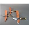 Image 2 : Set Of 3 Unused Case Knives With Original Sheaths- 5" Blade 4" Handle- 4" Blade 3.5" Handle- 3" Blad