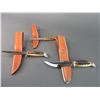 Image 3 : Set Of 3 Unused Case Knives With Original Sheaths- 5" Blade 4" Handle- 4" Blade 3.5" Handle- 3" Blad