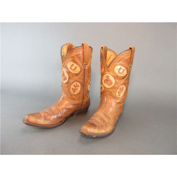 Adams Boot Co Very Decorative Inlaid Boots- 10.5" L- Unknown Size