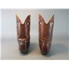 Image 3 : Unmarked Cowboy Boots- C 1930's- Star And Moon Inlays- 11"L