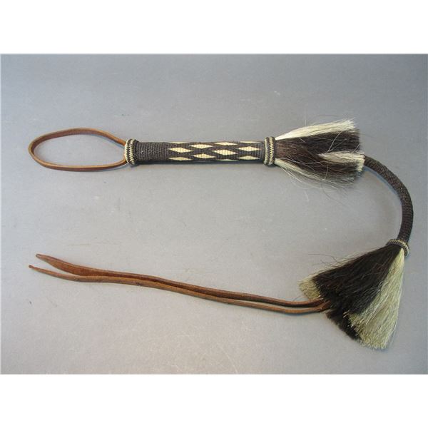 Deer Lodge Prison Hitched Horsehair Quirt- Tassel- Stamped Popper- Total Length 36"