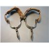 Image 7 : L+M Double Mounted Silver And Brass Overlaid Gooseneck Spurs- 1.1" Bands- 2.25" Shanks- 16 Point Row