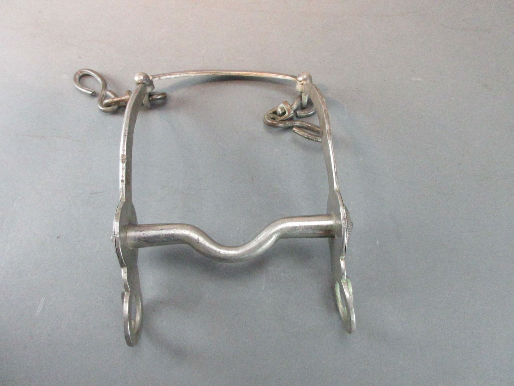 Silver Bit Angus Marked G+T (Gutierrez + Terry) Silver Overlaid Bit- Nevada Cheek- Curb ...