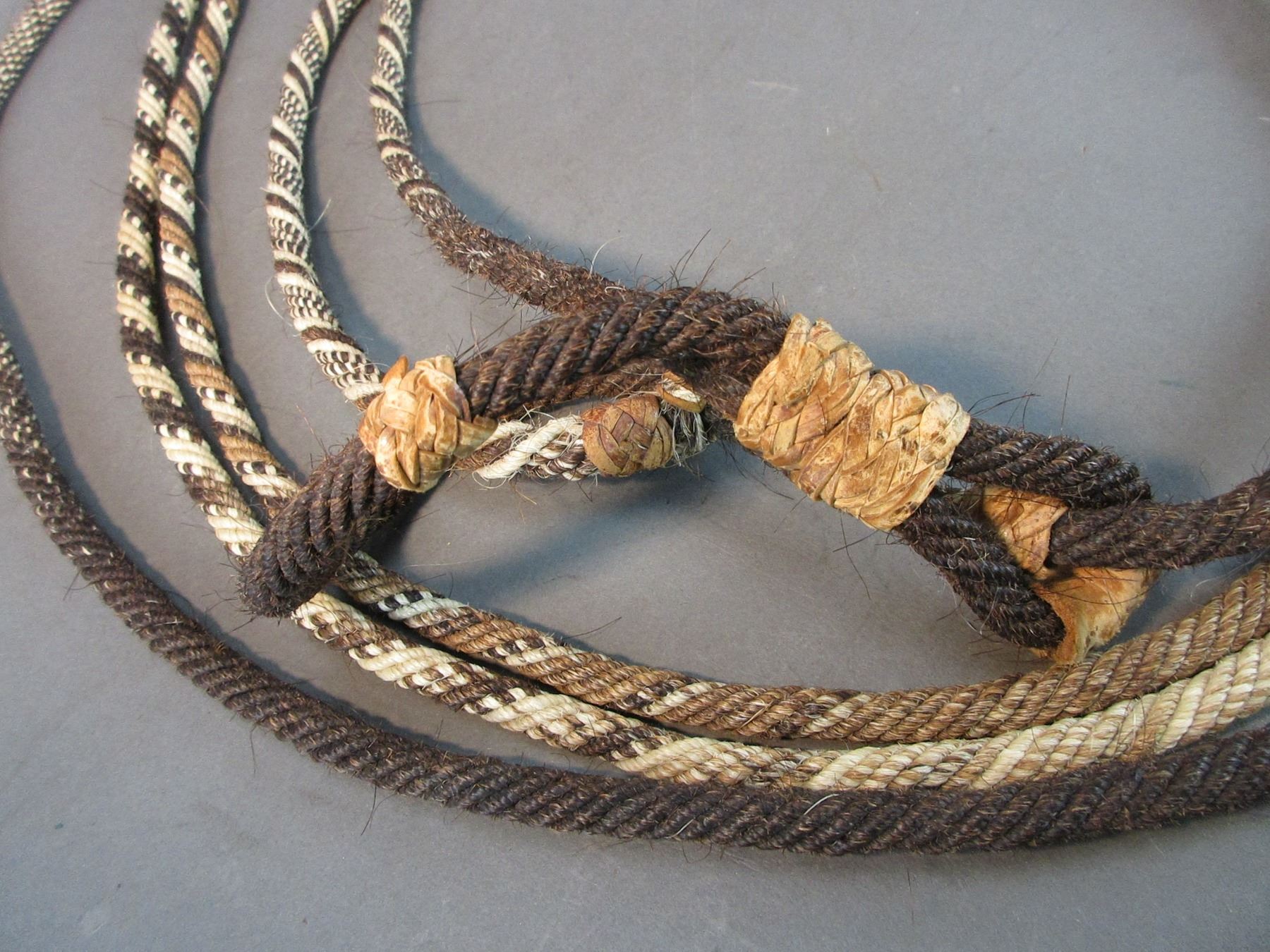 Hoose Rope 15' Multi Colored Horsehair Rope With Halter- Several Designs- Neat Piece