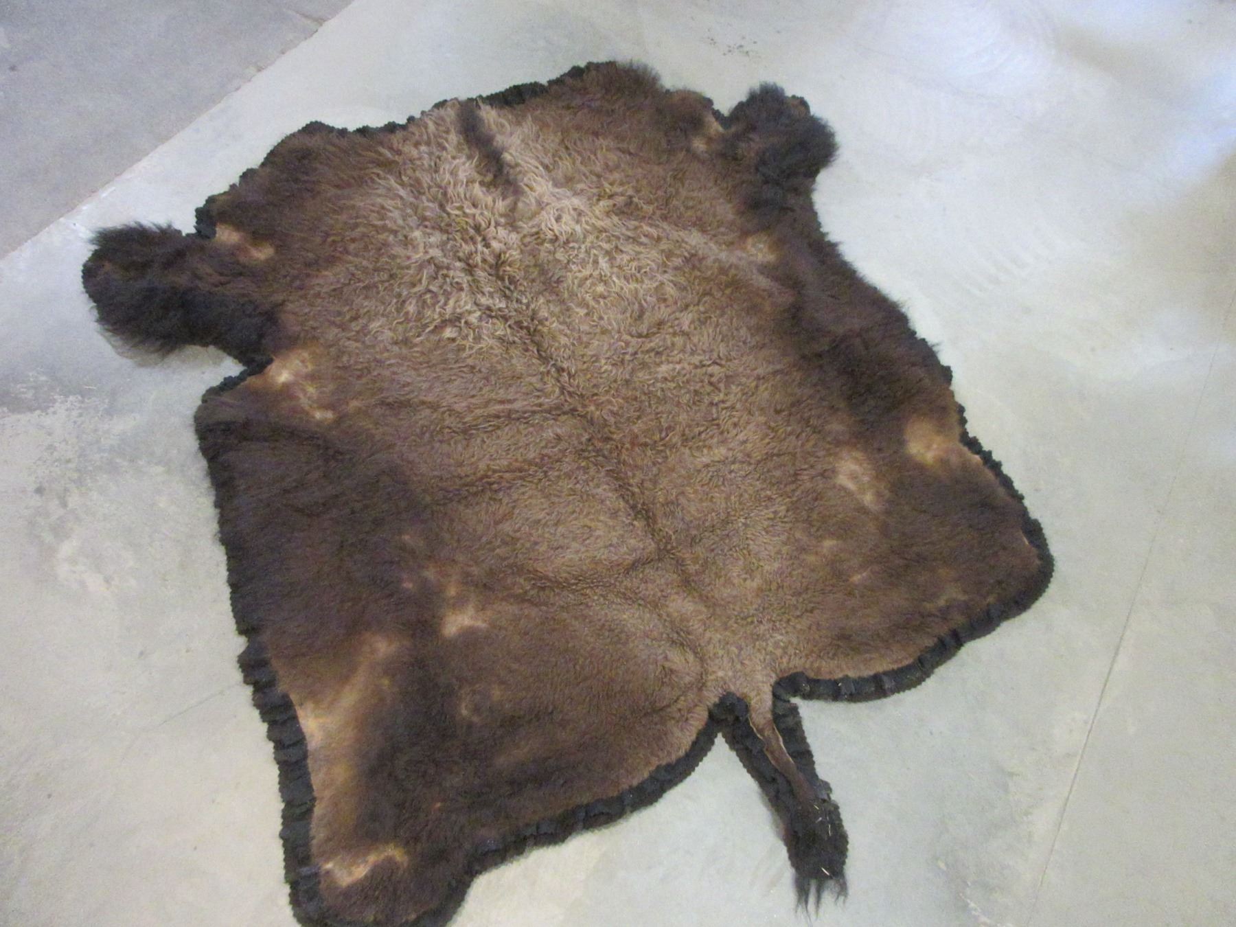 Fake Buffalo Rug Large Double Matted Buffalo Hide Rug- Shoulder To Tail- 94