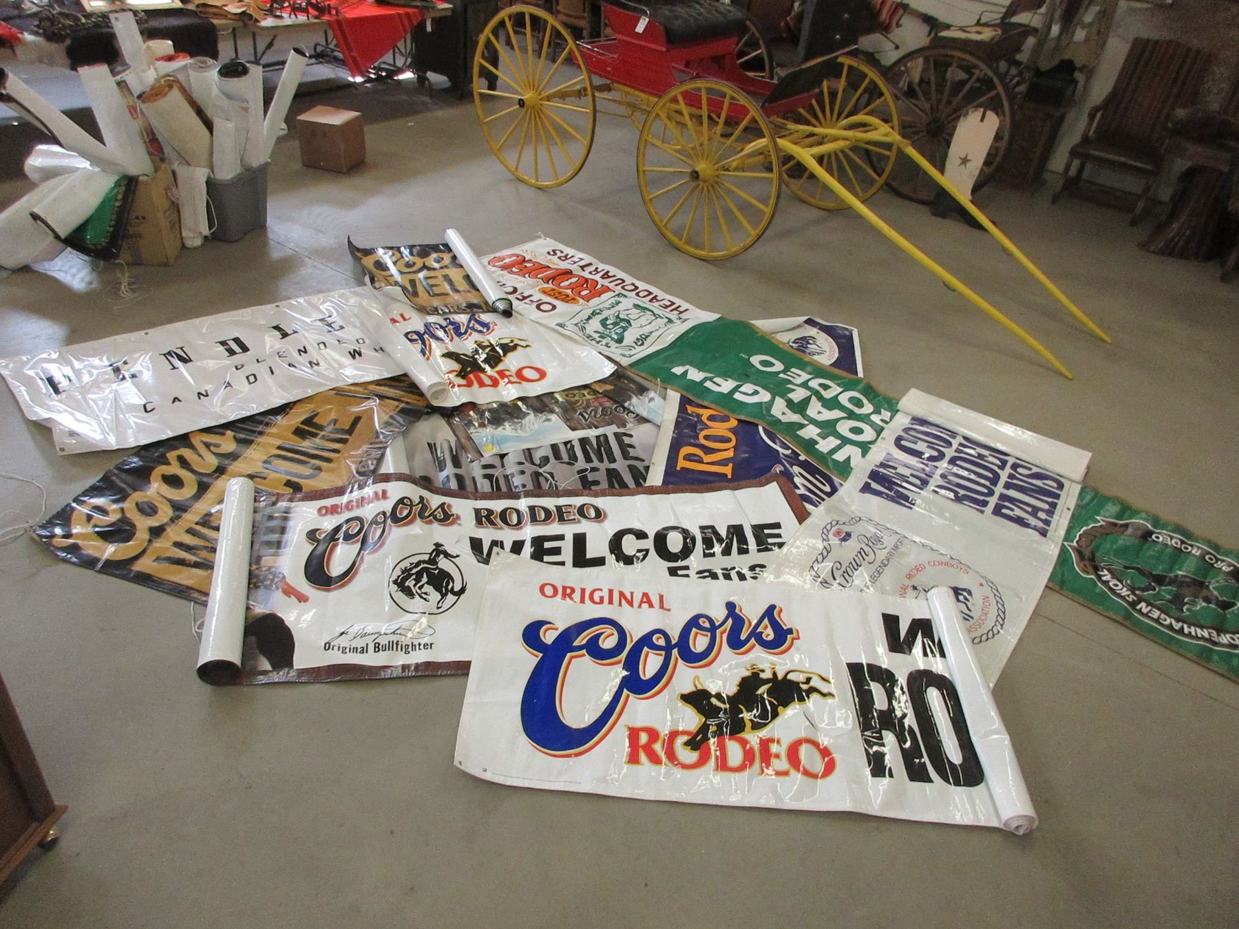 13 Various Vinyl Rodeo Banners