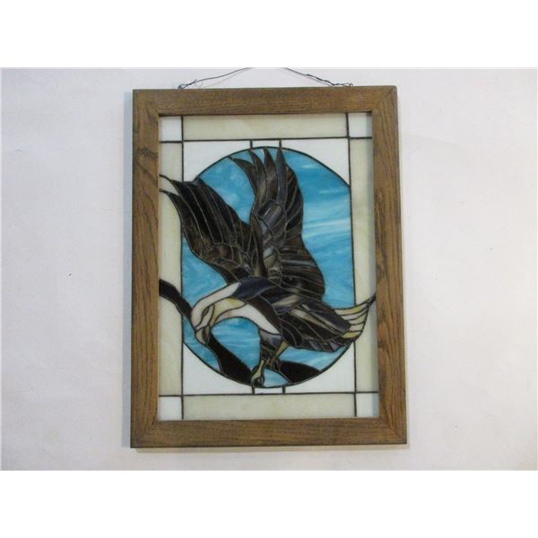 Hanging Eagle Stained Glass Window- 26" X 19.5"