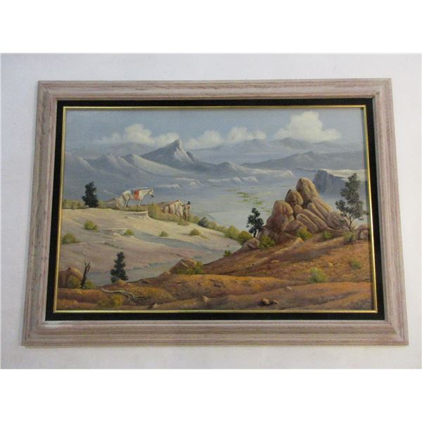 Marked W Peterson Native Landscape Picture- 44  X 31 