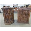 Image 2 : 2 Mexican Style Leaf Carved End Tables- 28"H