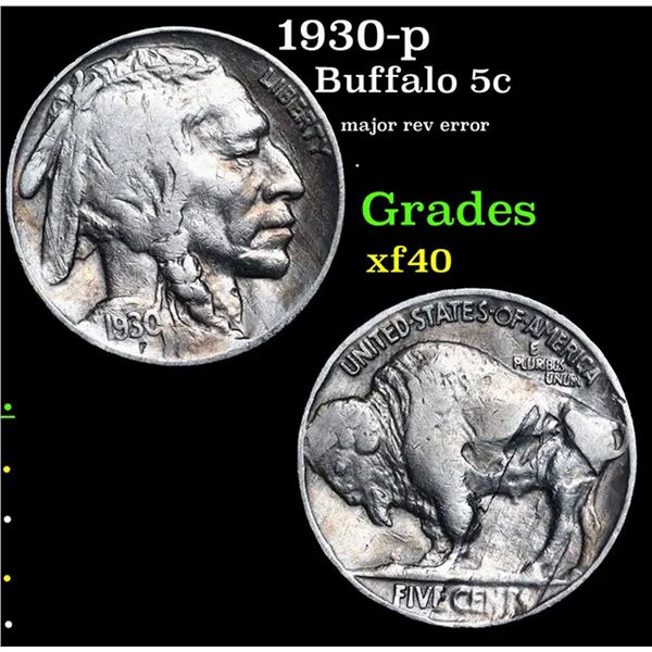 1930-p Buffalo Nickel 5c Grades xf
