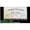 Image 1 : 1861 Confederate Forty $40 interest Note  Grades Select CU