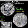 Image 1 : 1945-d Mercury Dime 10c Grades Choice Unc+ FSB