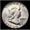Image 2 : 1950-p Franklin Half Dollar 50c Grades Choice Unc FBL