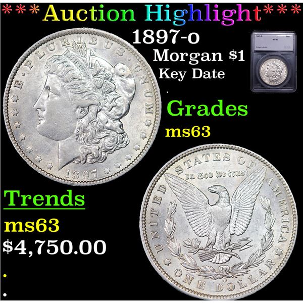 ***Auction Highlight*** 1897-o Morgan Dollar $1 Graded ms63 BY SEGS (fc)