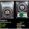 Image 1 : PCGS 1945-s Jefferson Nickel 5c Graded ms66 BY PCGS