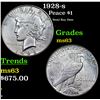Image 1 : 1928-s Peace Dollar $1 Grades Select Unc