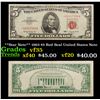 Image 1 : **Star Note** 1963 $5 Red Seal United States Note Grades vf++