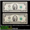 Image 1 : Set of 2 Concecutive 1995 $2 federal Reserve Notes Grades CU