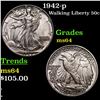 Image 1 : 1942-p Walking Liberty Half Dollar 50c Grades Choice Unc