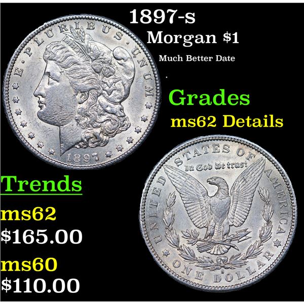 1897-s Morgan Dollar $1 Grades Unc Details