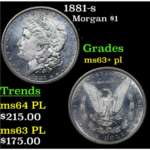 1881-s Morgan Dollar $1 Grades Select Unc+ PL