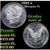 Image 1 : 1881-s Morgan Dollar $1 Grades Select Unc+ PL