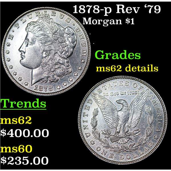 1878-p Rev '79 Morgan Dollar $1 Grades Unc Details