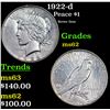 Image 1 : 1922-d Peace Dollar $1 Grades Select Unc