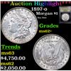 Image 1 : ***Auction Highlight*** 1897-o Morgan Dollar $1 Graded Select Unc By USCG (fc)
