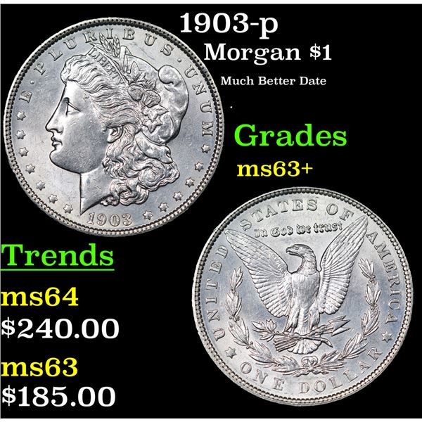 1903-p Morgan Dollar $1 Grades Select+ Unc