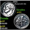 Image 1 : Proof 1951 Roosevelt Dime 10c Grades GEM++ Proof