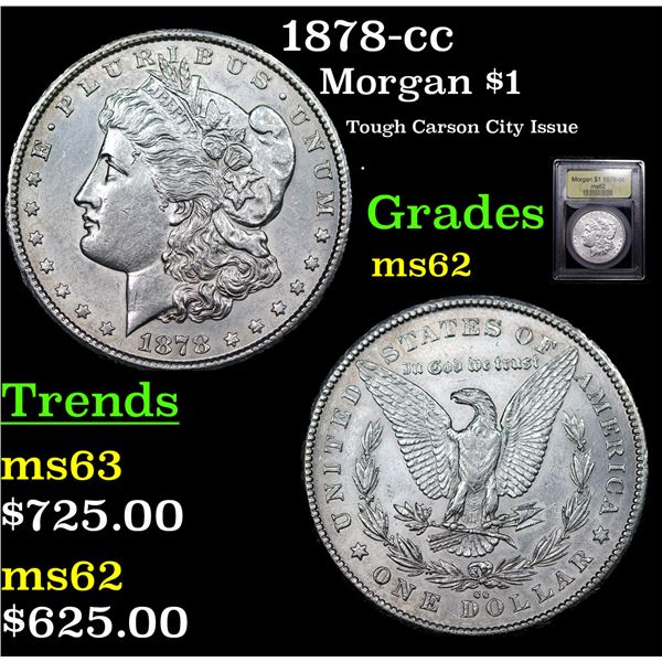 1878-cc Morgan Dollar $1 Graded Select Unc By USCG