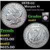 Image 1 : 1878-cc Morgan Dollar $1 Graded Select Unc By USCG