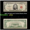 Image 1 : 1963 $5 Red seal United States Note Grades vf+