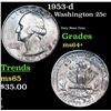 Image 1 : 1953-d Washington Quarter 25c Grades Choice+ Unc