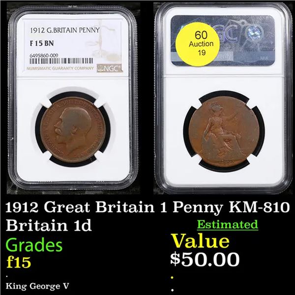 NGC 1912 Great Britain 1 Penny KM-810 Graded f15 By NGC