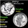 Image 1 : 1943-p Mercury Dime 10c Grades GEM++ Unc