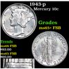 Image 1 : 1943-p Mercury Dime 10c Grades GEM+ FSB