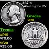 Image 1 : 1937-s Washington Quarter 25c Grades vf+