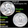 Image 1 : 1943-d Washington Quarter 25c Grades GEM++ Unc
