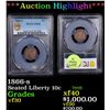 Image 1 : ***Auction Highlight*** PCGS 1866-s Seated Liberty Dime 10c Graded vf30 By PCGS (fc)