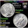 Image 1 : ***Auction Highlight*** 1927-s Peace Dollar $1 Graded Select+ Unc BY USCG (fc)