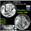 Image 1 : 1943-p Mercury Dime 10c Graded ms66+ FSB BY SEGS