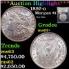 Image 1 : ***Auction Highlight*** 1897-o Morgan Dollar $1 Grades Select Unc By USCG (fc)
